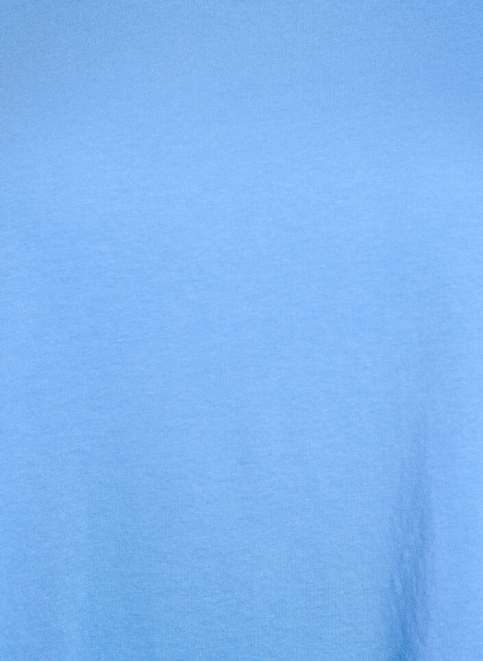 Kort&auml;rmad t-shirt i bomullsmix, Bl&aring;, Packshot image number 2