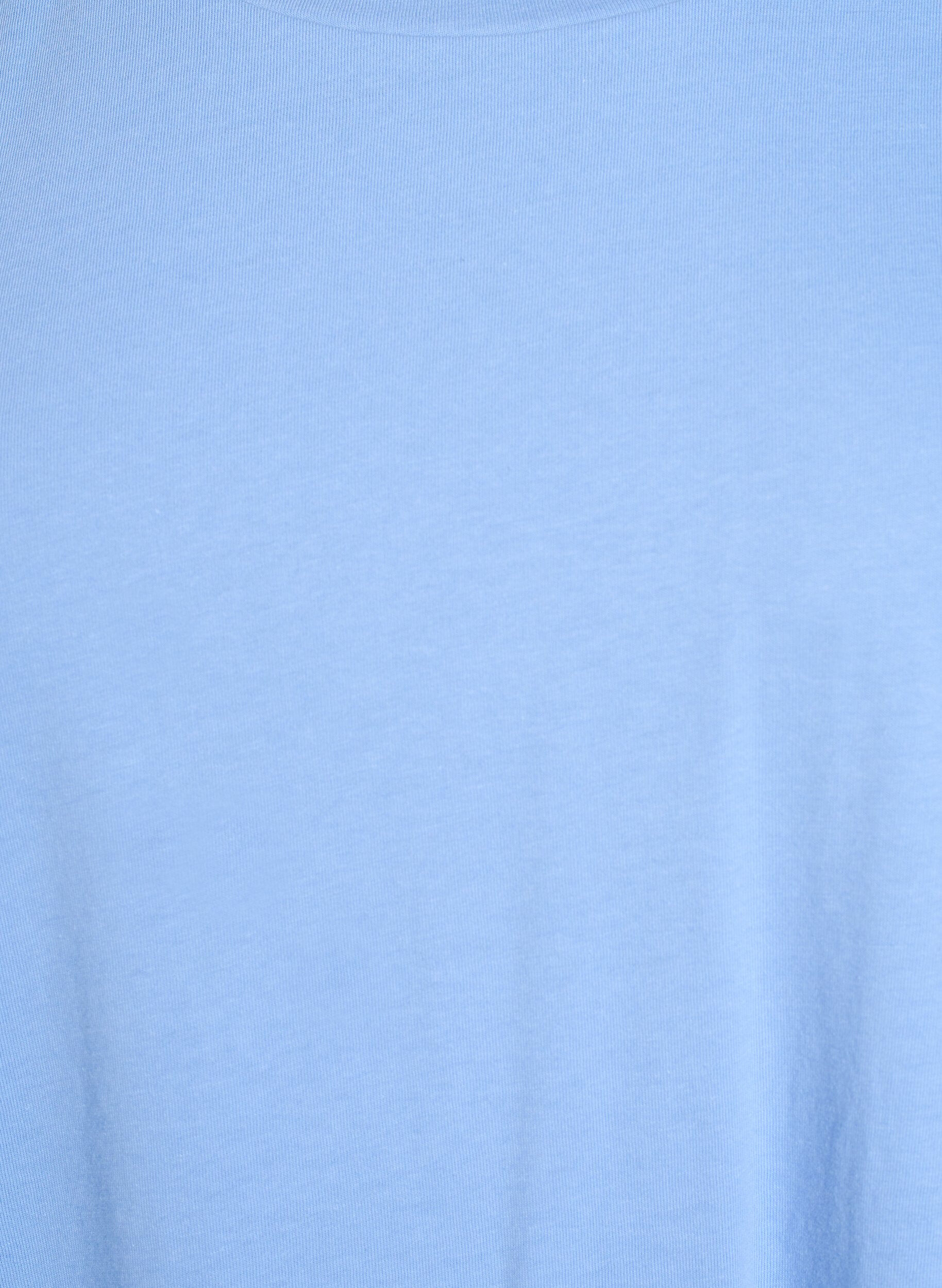ZizziKort&auml;rmad t-shirt i bomullsblandning, Bl&aring;, Packshot image number 2