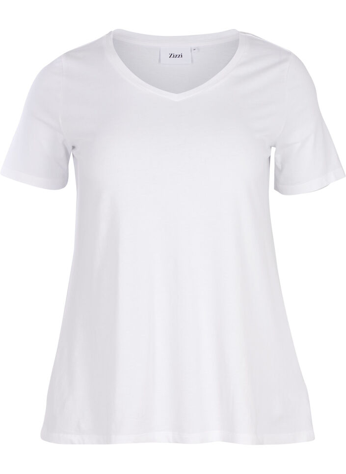 Enf&auml;rgad t-shirt i bomull, Vit, Packshot image number 0