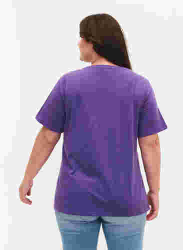 2-pack t-shirt i bomull, Deep Lavender/Black, Model image number 1