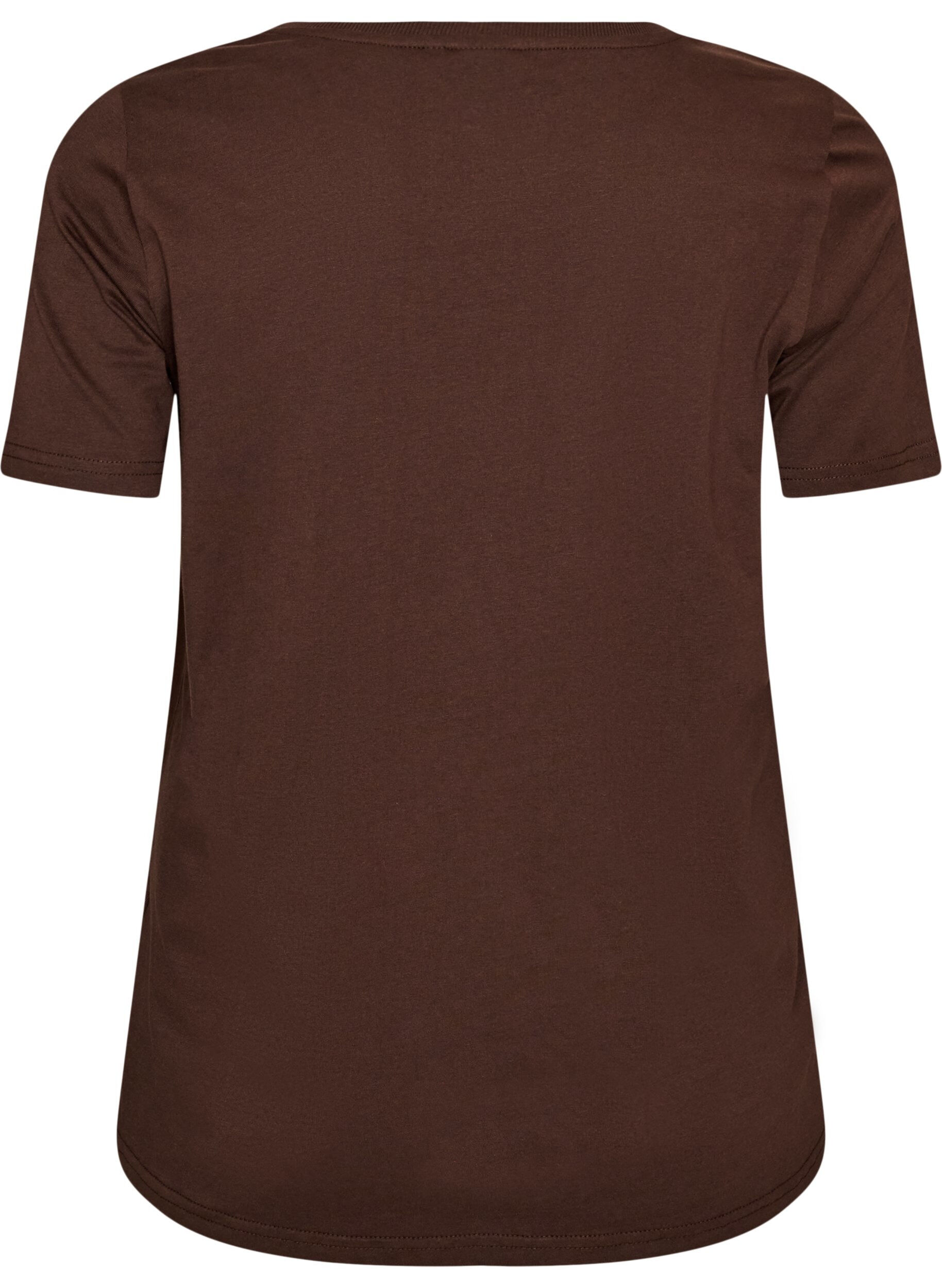 ZizziJul-t-shirt i ekologisk bomull, Brun, Packshot image number 1