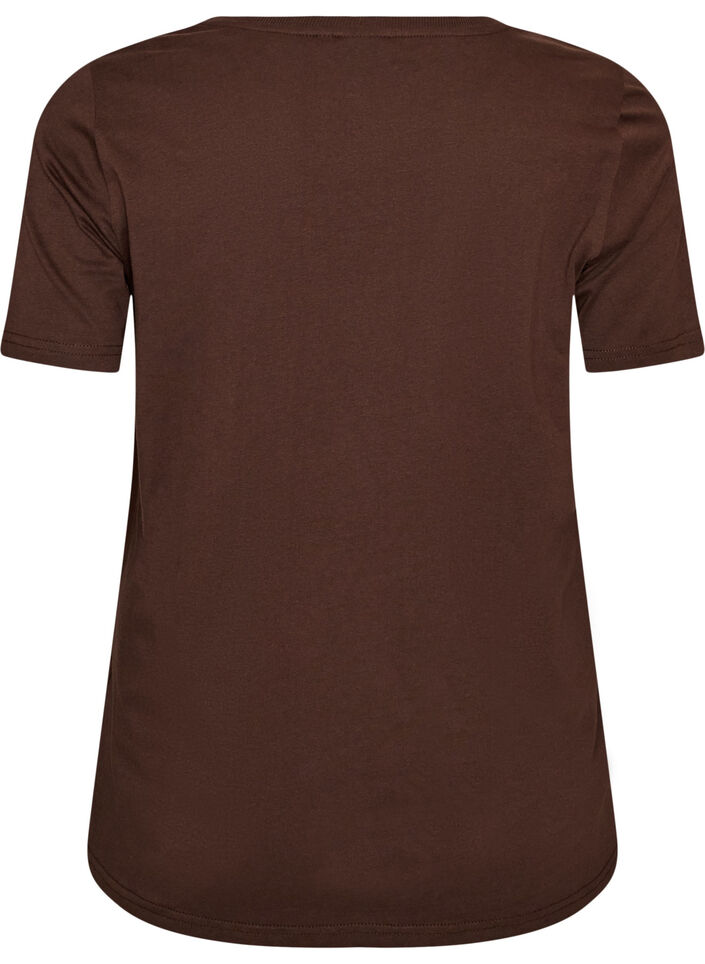 Jul-t-shirt i ekologisk bomull, Brun, Packshot image number 1