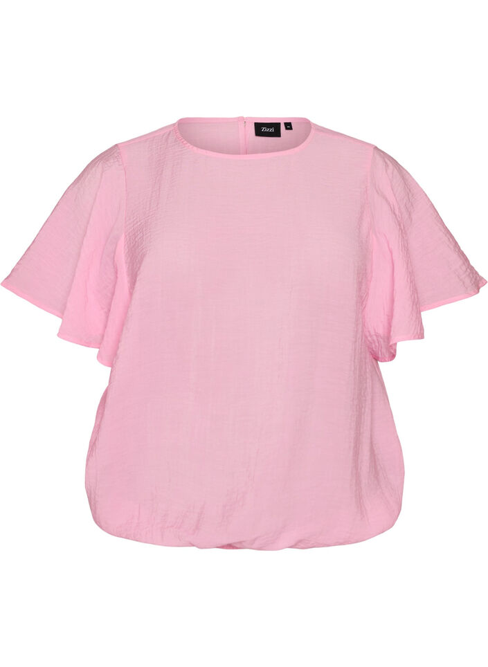 Blus med ballongform och ving&auml;rmar, Rosa, Packshot image number 0