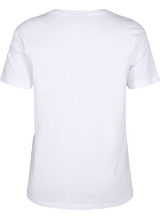 T-shirt i bomull med texttryck, B. White w. Flower, Packshot image number 1