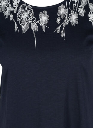 T-shirt i bomull med tryck längst upp, Night Sky FLOWER, Packshot image number 2