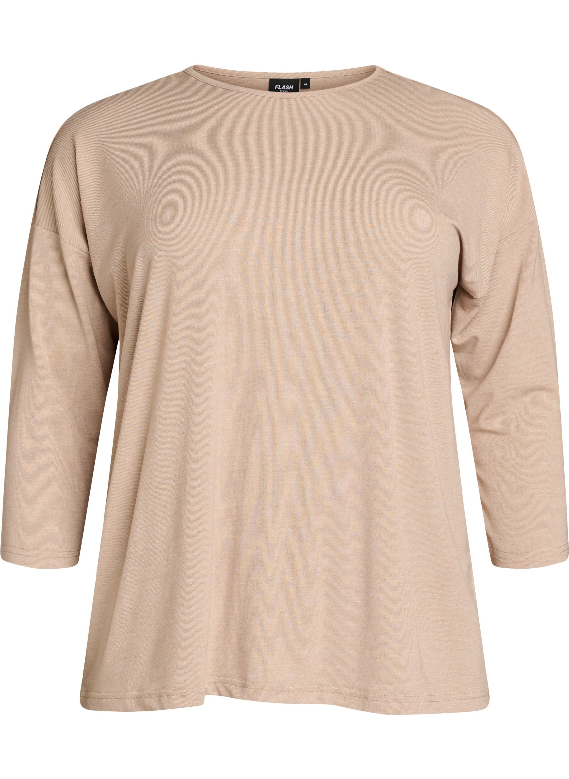 ZizziJerseyblus med 3/4-&auml;rm, Beige, Packshot image number 0