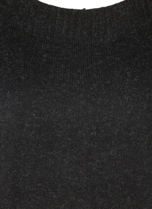 Stickad tröja med ballongärmar, Black, Packshot image number 2