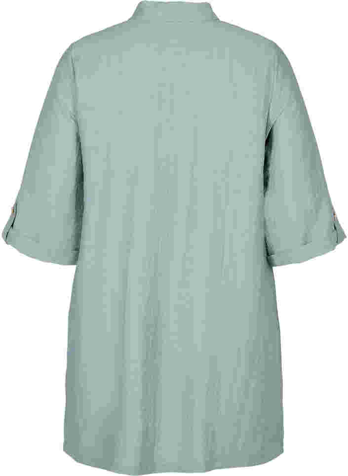 Lång skjorta med 3/4-ärmar, Thyme, Packshot image number 1