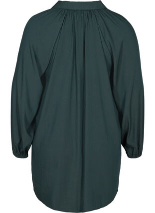 Långärmad tunika med v-ringning, Darkest Spruce, Packshot image number 1