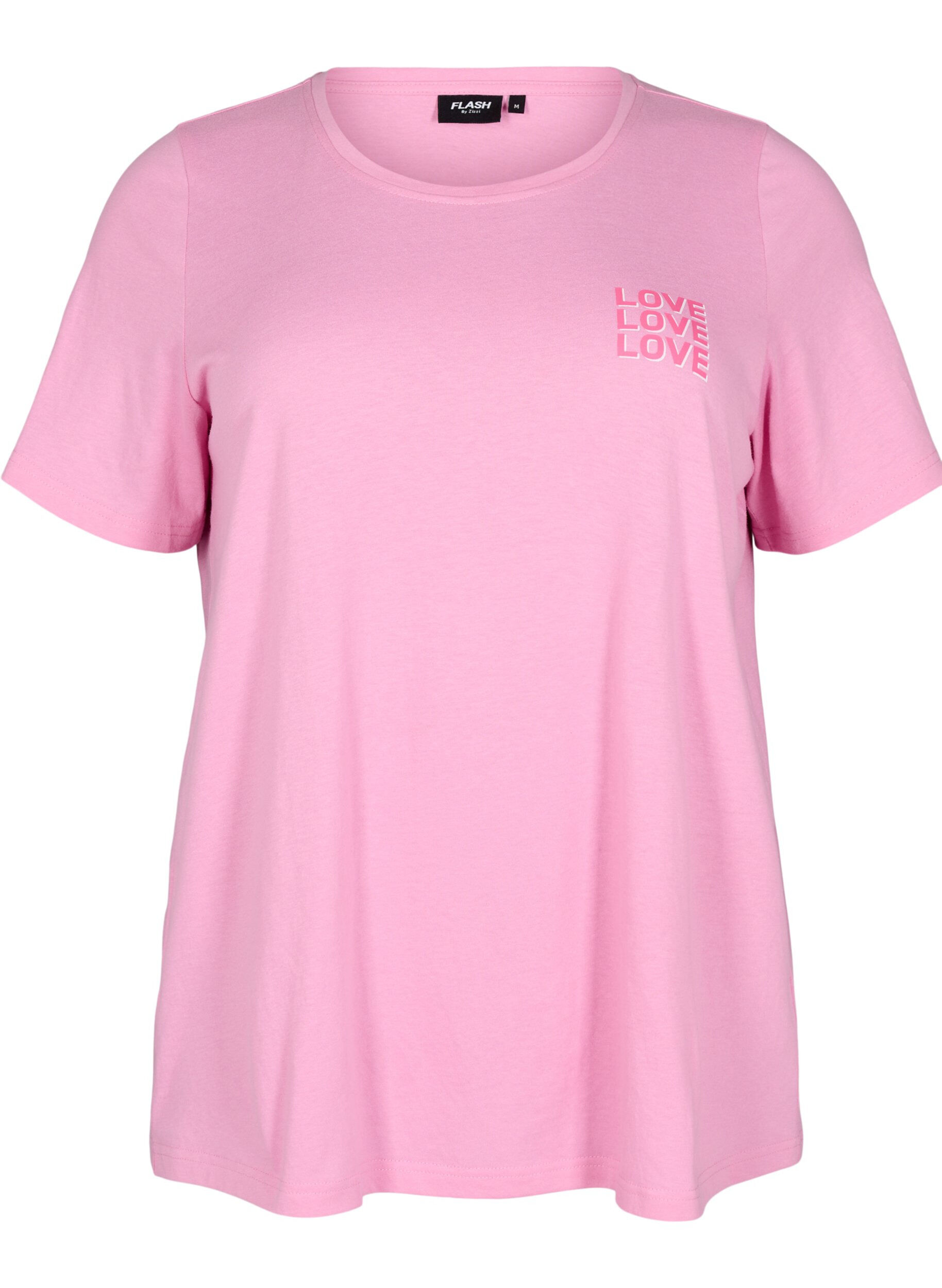 Zizzi FLASH - T-shirt med tryck, Rosa, Packshot image number 0