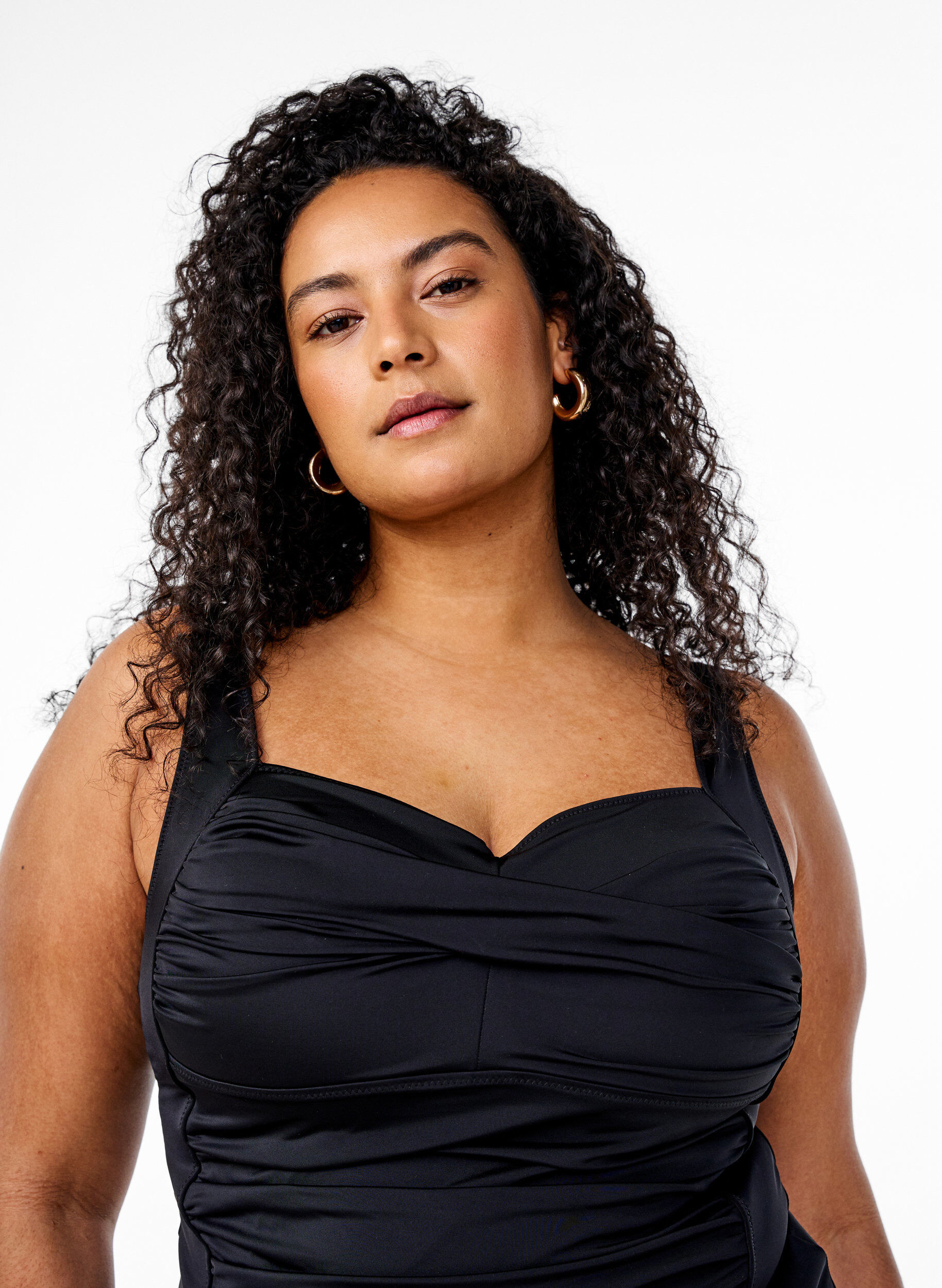 ZizziTankini med drapering, Svart, Model image number 2