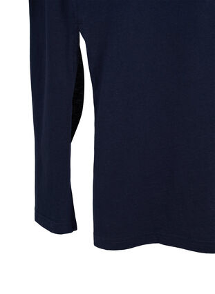 T-shirtklänning i bomull med slits, Night Sky, Packshot image number 3