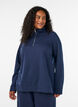 Sweatshirt med h&ouml;g krage och dragkedja, Bl&aring;, Model image number 0