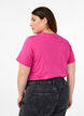 Enkel t-shirt i bomull med rund halsringning, Rosa, Model image number 2