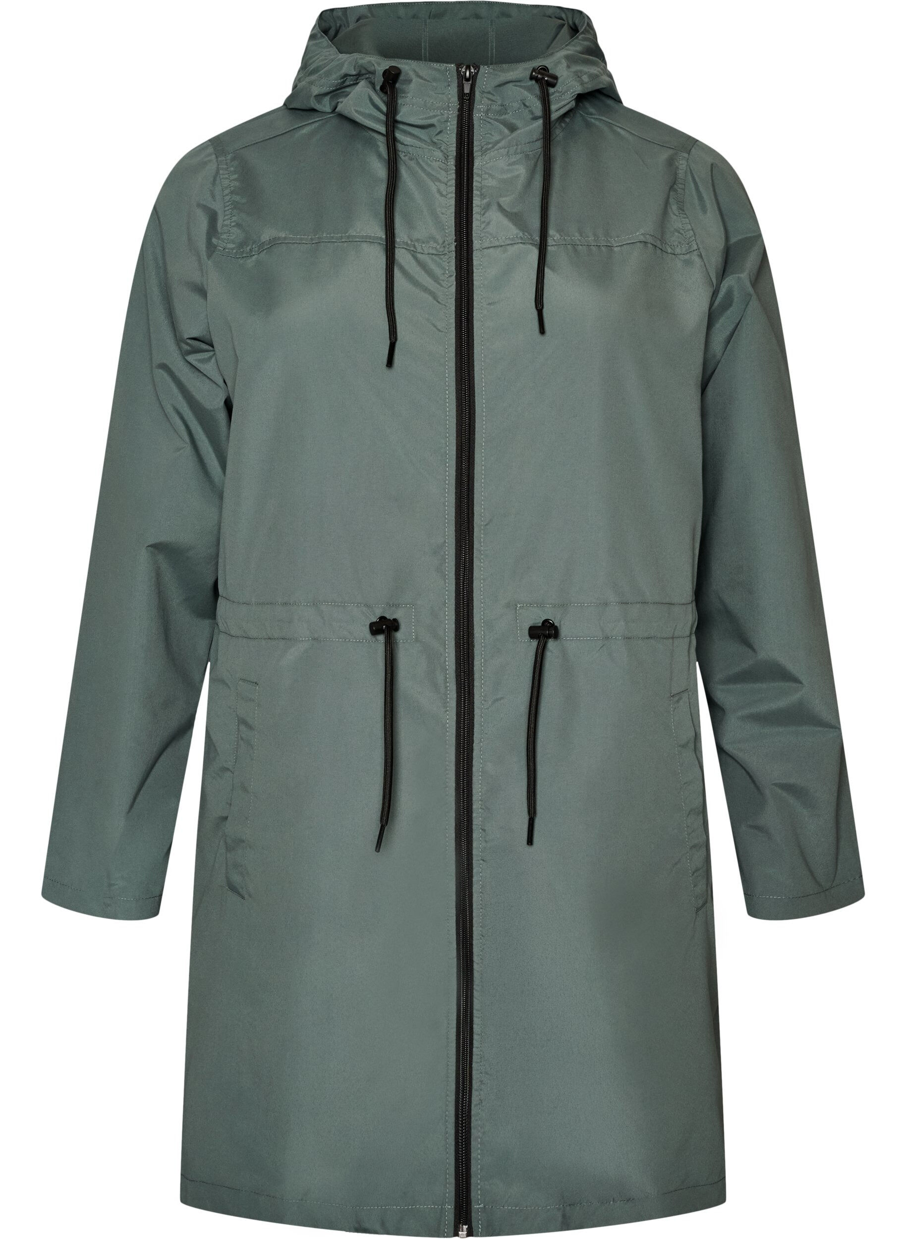 ZizziL&auml;ttviktig parkas med huva, Gr&ouml;n, Packshot image number 0