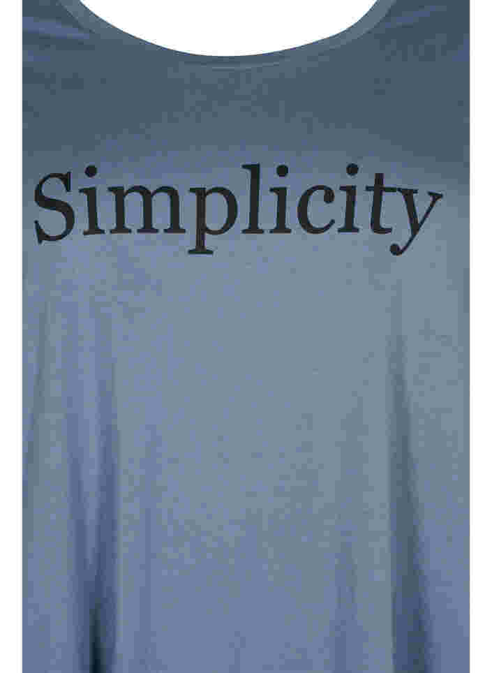 Kortärmat nattlinne i bomull med tryck, Grey W. Simplicity, Packshot image number 2