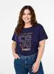 T-shirt i bomull med textmotiv, Evening Blue w. 58, Model image number 0