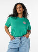 T-shirt i ekologisk bomull med tryck p&aring; ryggen, Gr&ouml;n, Model image number 0
