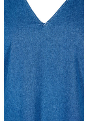 V-ringad tunika i denim, Medium Blue Denim, Packshot image number 2