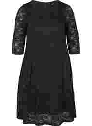 Spetsklänning med 3/4-ärmar, Black