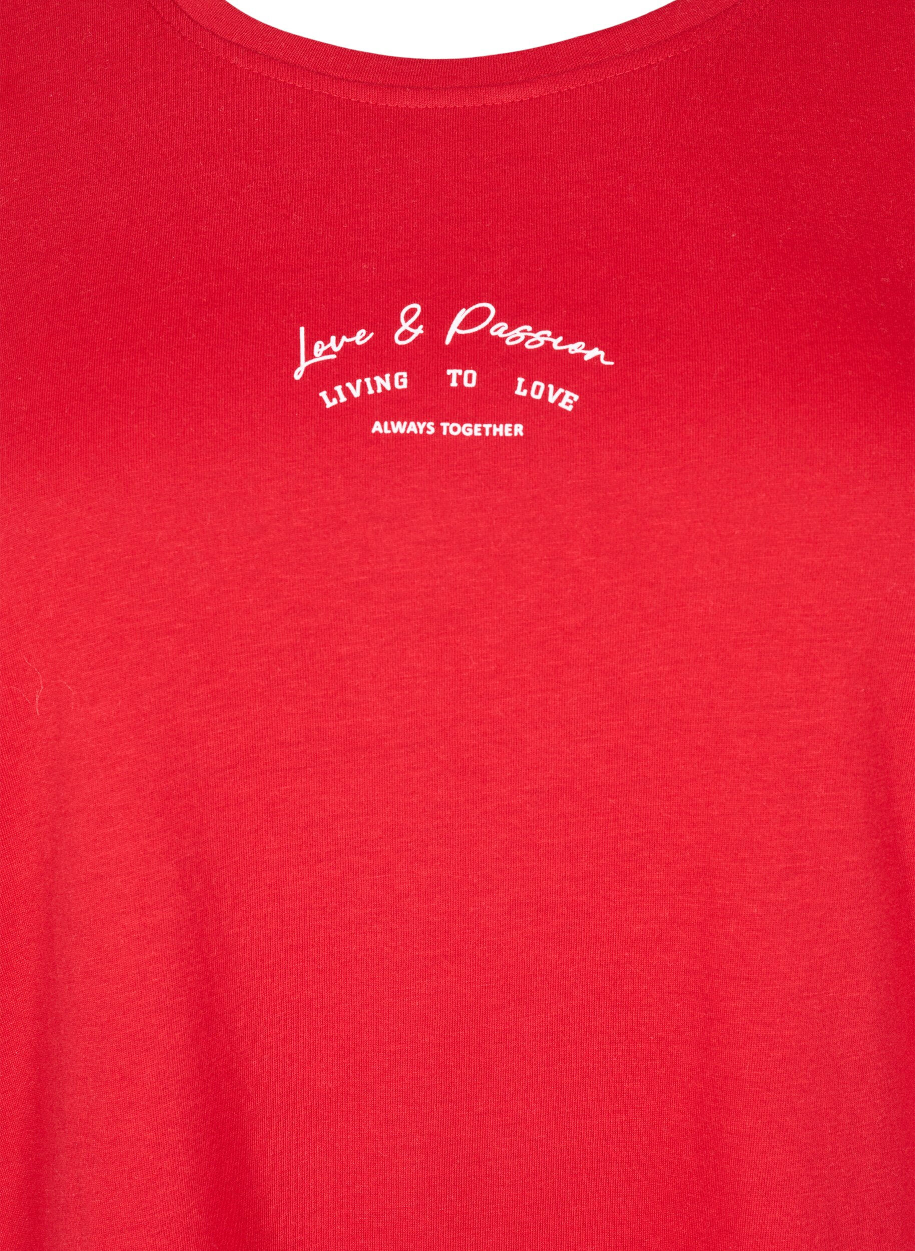 Zizzi FLASH - T-shirt med tryck, R&ouml;d, Packshot image number 2