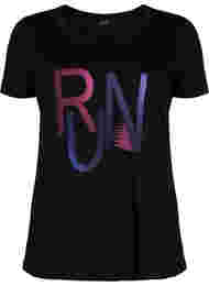  T-shirt till träning med print, Black w. stripe run