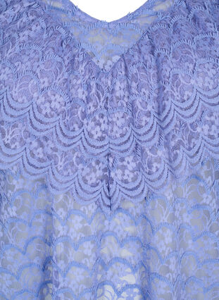 Kortärmad blus med volanger, Lavender Violet, Packshot image number 2
