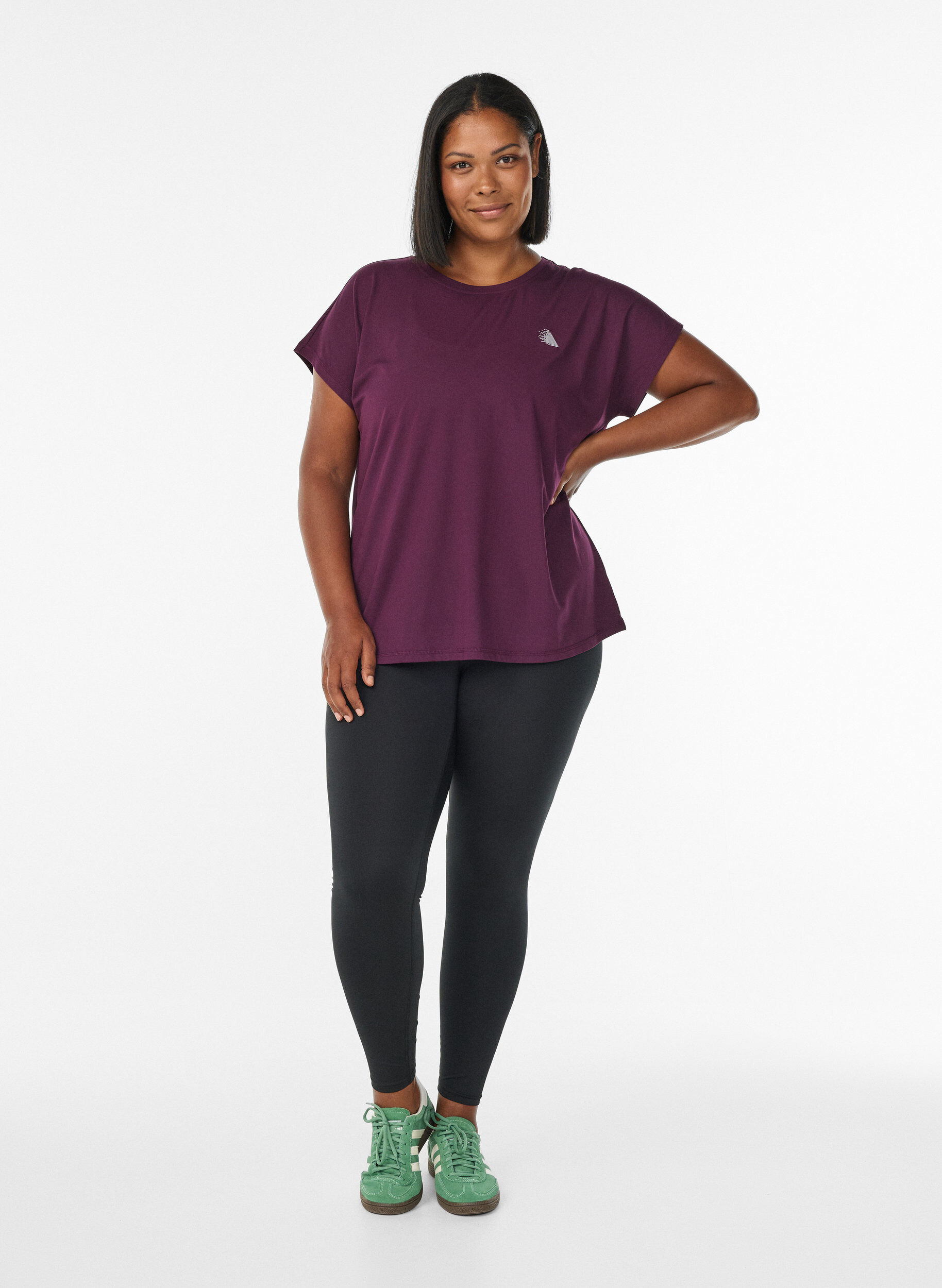 ZizziEnf&auml;rgad tr&auml;nings-T-shirt, Lila, Model image number 1