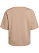 L&ouml;s t-shirt med halvl&aring;nga &auml;rmar, Beige, Packshot image number 1