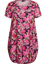 Kort&auml;rmad bomullskl&auml;nning med tryck, Svart