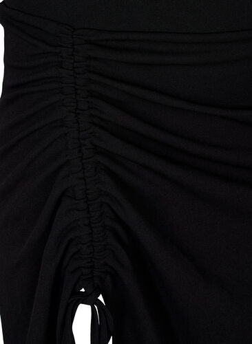 Rynkad midikjol med slits, Black, Packshot image number 2