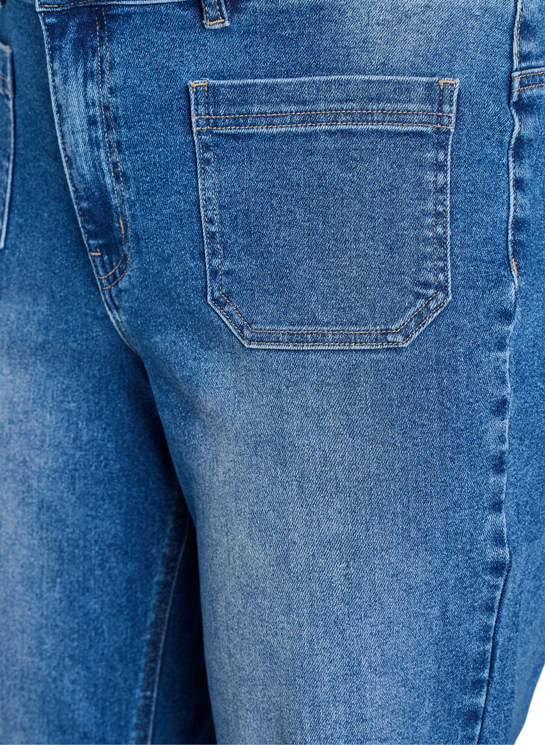 ZizziJeans med framfickor och raka ben, Bl&aring;, Packshot image number 2