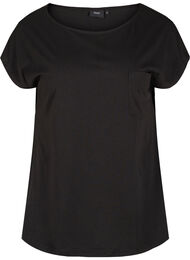 T-shirt med bröstficka i ekologisk bomull, Black