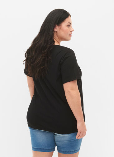 T-shirt i ekologisk bomull med tryck , Black W. Be G. Foil, Model image number 1