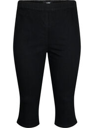 FLASH - Slim fit capribyxor i jeans med hög midja , Black