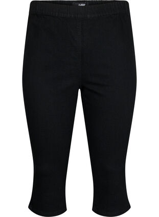FLASH - Slim fit capribyxor i jeans med hög midja , Black, Packshot image number 0