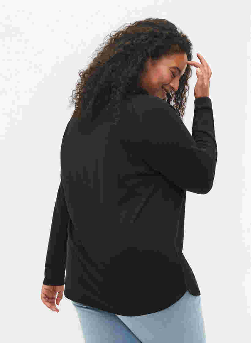 Sweatshirt med hög krage, Black, Model image number 1
