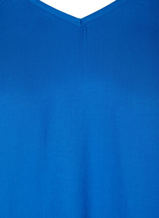 A-linjeformad blus med v-ringning och 3/4 ärmar, Princess Blue, Packshot image number 2
