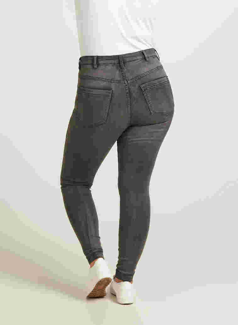 Super slim Amy jeans med hög midja, Dk Grey Denim, Model