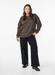 Sweatshirt med rund halsringning, Brun, Model image number 1