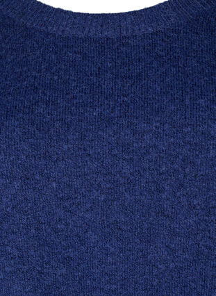 Stickad tröja med knappdetaljer, Navy Blazer Mel., Packshot image number 2