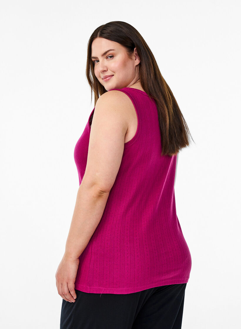 Nattlinne i ekologisk bomull med texturerat m&ouml;nster, Rosa, Model image number 2