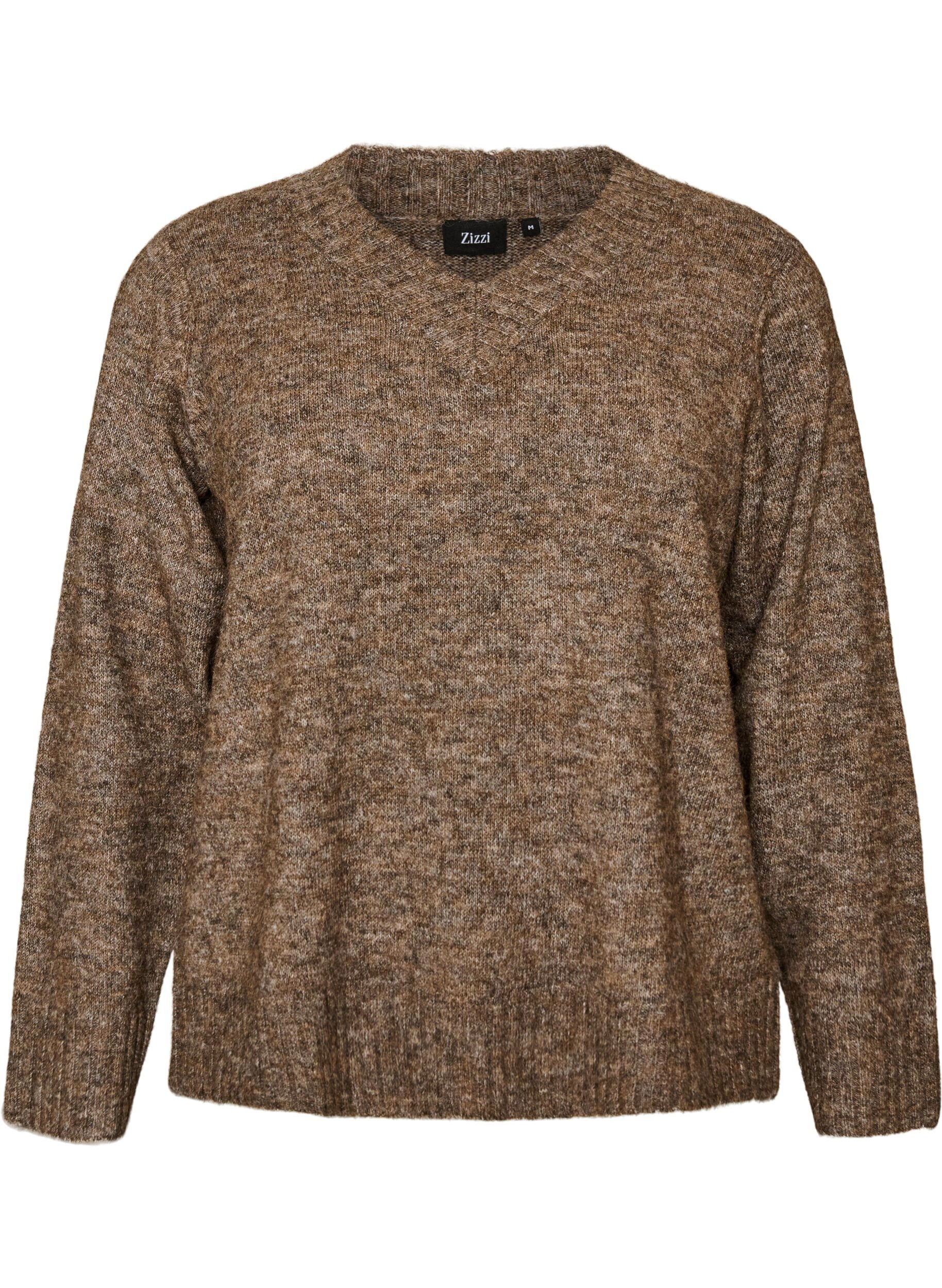 ZizziTr&ouml;ja med v-ringning, Brun, Packshot image number 0