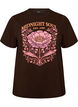 T-shirt i ekologisk bomull med tryck framtill, Brun, Packshot image number 0