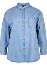 Jeansskjorta med broderade blommor, L.B.D.Flower AOP, Packshot