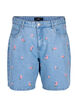 Jeansshorts med broderade blommor, Blå, Packshot image number 0