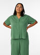 Blus i bomullsmuslin med korta &auml;rmar, Gr&ouml;n, Model image number 0