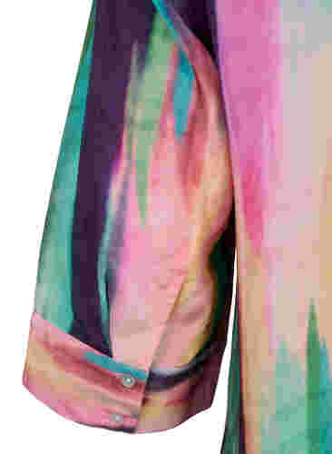 Mönstrad skjorta i viskos med 3/4-ärmar, Purple AOP, Packshot image number 3
