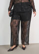 Blus i mesh med blommor och paljetter, Svart, Model image number 3
