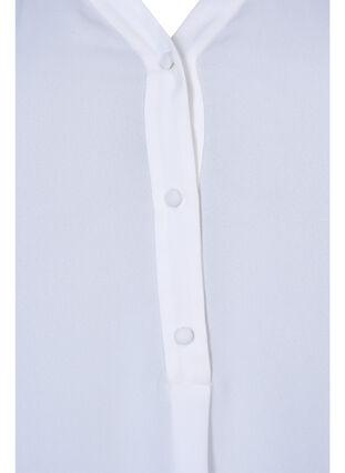 Blus med långa ärmar och knappöppning, Bright White, Packshot image number 2